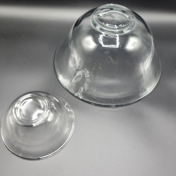 Vintage Indiana Clear Glass 3-Piece Chip N Dip Bowl Set MCM Design - Picture 9 of 11